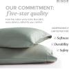 imageBeckham Hotel Collection 100 Cotton Pillow Cases StandardQueen Size Set of 2 500TC Luxury Sateen Pillowcases Open End Breathable MoistureWicking Aqua Gray02  Aqua Gray