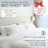 imageHotel Sheets Direct 4 Piece Bed Sheet Set Queen Size 100 Viscose Derived from Bamboo Sheets Set with 2 Pillowcases Cooling ampamp Breathable Luxury Bedding MoistureWicking ampamp Silky Soft Texture White12  Tan