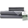 imageHotel Sheets Direct 4 Piece Bed Sheet Set Queen Size 100 Viscose Derived from Bamboo Sheets Set with 2 Pillowcases Cooling ampamp Breathable Luxury Bedding MoistureWicking ampamp Silky Soft Texture White04  Dark Gray