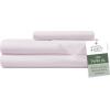 imageHotel Sheets Direct 4 Piece Bed Sheet Set Queen Size 100 Viscose Derived from Bamboo Sheets Set with 2 Pillowcases Cooling ampamp Breathable Luxury Bedding MoistureWicking ampamp Silky Soft Texture White09  Light Pink