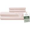 imageHotel Sheets Direct 4 Piece Bed Sheet Set Queen Size 100 Viscose Derived from Bamboo Sheets Set with 2 Pillowcases Cooling ampamp Breathable Luxury Bedding MoistureWicking ampamp Silky Soft Texture White11  Pure Peach Puree