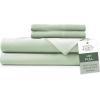 imageHotel Sheets Direct 4 Piece Bed Sheet Set Queen Size 100 Viscose Derived from Bamboo Sheets Set with 2 Pillowcases Cooling ampamp Breathable Luxury Bedding MoistureWicking ampamp Silky Soft Texture White07  Light Green