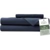 imageHotel Sheets Direct 4 Piece Bed Sheet Set Queen Size 100 Viscose Derived from Bamboo Sheets Set with 2 Pillowcases Cooling ampamp Breathable Luxury Bedding MoistureWicking ampamp Silky Soft Texture White16  Navy Blue
