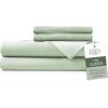 imageHotel Sheets Direct 4 Piece Bed Sheet Set Queen Size 100 Viscose Derived from Bamboo Sheets Set with 2 Pillowcases Cooling ampamp Breathable Luxury Bedding MoistureWicking ampamp Silky Soft Texture White07  Light Green