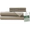 imageHotel Sheets Direct 4 Piece Bed Sheet Set Queen Size 100 Viscose Derived from Bamboo Sheets Set with 2 Pillowcases Cooling ampamp Breathable Luxury Bedding MoistureWicking ampamp Silky Soft Texture White12  Tan