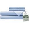 imageHotel Sheets Direct 4 Piece Bed Sheet Set Queen Size 100 Viscose Derived from Bamboo Sheets Set with 2 Pillowcases Cooling ampamp Breathable Luxury Bedding MoistureWicking ampamp Silky Soft Texture White06  Light Blue