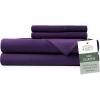 imageHotel Sheets Direct 4 Piece Bed Sheet Set Queen Size 100 Viscose Derived from Bamboo Sheets Set with 2 Pillowcases Cooling ampamp Breathable Luxury Bedding MoistureWicking ampamp Silky Soft Texture White14  Purple