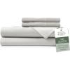 imageHotel Sheets Direct 4 Piece Bed Sheet Set Queen Size 100 Viscose Derived from Bamboo Sheets Set with 2 Pillowcases Cooling ampamp Breathable Luxury Bedding MoistureWicking ampamp Silky Soft Texture White02  Light Gray