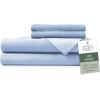 imageHotel Sheets Direct 4 Piece Bed Sheet Set Queen Size 100 Viscose Derived from Bamboo Sheets Set with 2 Pillowcases Cooling ampamp Breathable Luxury Bedding MoistureWicking ampamp Silky Soft Texture White06  Light Blue