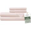 imageHotel Sheets Direct 4 Piece Bed Sheet Set Queen Size 100 Viscose Derived from Bamboo Sheets Set with 2 Pillowcases Cooling ampamp Breathable Luxury Bedding MoistureWicking ampamp Silky Soft Texture White11  Pure Peach Puree