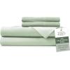 imageHotel Sheets Direct 4 Piece Bed Sheet Set Queen Size 100 Viscose Derived from Bamboo Sheets Set with 2 Pillowcases Cooling ampamp Breathable Luxury Bedding MoistureWicking ampamp Silky Soft Texture White07  Light Green