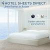imageHotel Sheets Direct 4 Piece Bed Sheet Set Queen Size 100 Viscose Derived from Bamboo Sheets Set with 2 Pillowcases Cooling ampamp Breathable Luxury Bedding MoistureWicking ampamp Silky Soft Texture White08  Light Yellow