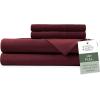 imageHotel Sheets Direct 4 Piece Bed Sheet Set Queen Size 100 Viscose Derived from Bamboo Sheets Set with 2 Pillowcases Cooling ampamp Breathable Luxury Bedding MoistureWicking ampamp Silky Soft Texture White15  Burgundy