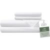 imageHotel Sheets Direct 4 Piece Bed Sheet Set Queen Size 100 Viscose Derived from Bamboo Sheets Set with 2 Pillowcases Cooling ampamp Breathable Luxury Bedding MoistureWicking ampamp Silky Soft Texture White01  White