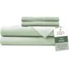 imageHotel Sheets Direct 4 Piece Bed Sheet Set Queen Size 100 Viscose Derived from Bamboo Sheets Set with 2 Pillowcases Cooling ampamp Breathable Luxury Bedding MoistureWicking ampamp Silky Soft Texture White07  Light Green