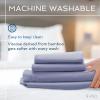 imageHotel Sheets Direct 4 Piece Bed Sheet Set Queen Size 100 Viscose Derived from Bamboo Sheets Set with 2 Pillowcases Cooling ampamp Breathable Luxury Bedding MoistureWicking ampamp Silky Soft Texture White14  Purple