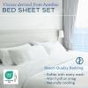 imageHotel Sheets Direct 4 Piece Bed Sheet Set Queen Size 100 Viscose Derived from Bamboo Sheets Set with 2 Pillowcases Cooling ampamp Breathable Luxury Bedding MoistureWicking ampamp Silky Soft Texture White07  Light Green