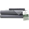 imageHotel Sheets Direct 4 Piece Bed Sheet Set Queen Size 100 Viscose Derived from Bamboo Sheets Set with 2 Pillowcases Cooling ampamp Breathable Luxury Bedding MoistureWicking ampamp Silky Soft Texture White04  Dark Gray