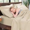 imageHotel Sheets Direct 4 Piece Bed Sheet Set Queen Size 100 Viscose Derived from Bamboo Sheets Set with 2 Pillowcases Cooling ampamp Breathable Luxury Bedding MoistureWicking ampamp Silky Soft Texture White08  Light Yellow