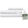 imageHotel Sheets Direct 4 Piece Bed Sheet Set Queen Size 100 Viscose Derived from Bamboo Sheets Set with 2 Pillowcases Cooling ampamp Breathable Luxury Bedding MoistureWicking ampamp Silky Soft Texture White01  White