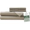 imageHotel Sheets Direct 4 Piece Bed Sheet Set Queen Size 100 Viscose Derived from Bamboo Sheets Set with 2 Pillowcases Cooling ampamp Breathable Luxury Bedding MoistureWicking ampamp Silky Soft Texture White12  Tan