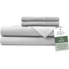 imageHotel Sheets Direct 4 Piece Bed Sheet Set Queen Size 100 Viscose Derived from Bamboo Sheets Set with 2 Pillowcases Cooling ampamp Breathable Luxury Bedding MoistureWicking ampamp Silky Soft Texture White03  Gray