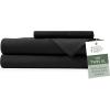 imageHotel Sheets Direct 4 Piece Bed Sheet Set Queen Size 100 Viscose Derived from Bamboo Sheets Set with 2 Pillowcases Cooling ampamp Breathable Luxury Bedding MoistureWicking ampamp Silky Soft Texture White13  Black