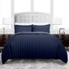 imageBeckham Hotel Collection 2200 Series Dobby Striped Duvet Cover Set  Luxury Soft Brushed Microfiber with Matching Shams  TwinTwinXL  NavyNavy