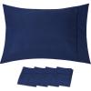 imageBeckham Hotel Collection Pillow Case 4 Pack  Soft Brushed Luxury Wrinkle Resistant Microfiber  20quot x 30quot Queen Size  Navy