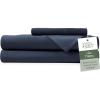 imageHotel Sheets Direct 4 Piece Bed Sheet Set Queen Size 100 Viscose Derived from Bamboo Sheets Set with 2 Pillowcases Cooling ampamp Breathable Luxury Bedding MoistureWicking ampamp Silky Soft Texture White16  Navy Blue