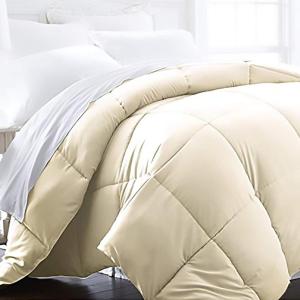 image1600 Series Lightweight Goose Down Alternative Comforter FullQueen  Navy BlueCream