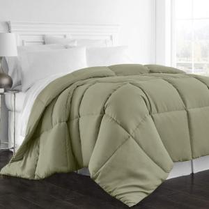 image1600 Series Lightweight Goose Down Alternative Comforter FullQueen  Navy BlueOlive