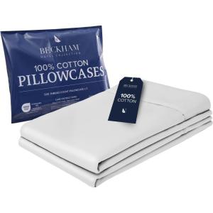 imageBeckham Hotel Collection 100 Cotton Pillow Cases StandardQueen Size Set of 2 500TC Luxury Sateen Pillowcases Open End Breathable MoistureWicking Aqua Gray01  White