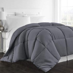 imageBeckham Hotel Collection 1300 Series  All Season  Luxury Goose Down Alternative Comforter  FullQueen  Gray