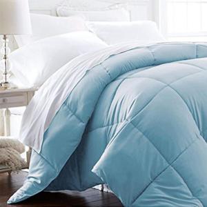 imageBeckham Hotel Collection FullQueen Size Comforter  1600 Series Down Alternative Home Bedding ampamp Duvet Insert  CreamSky Blue