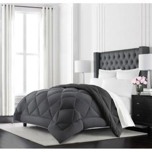 imageBeckham Hotel Collection Goose Down Alternative Reversible Comforter  All Season  Premium Quality Luxury Comforter  TwinTwin XL  GreyBlack