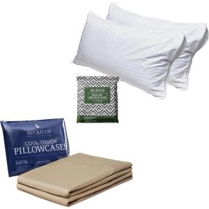 imageBeckham Hotel Collection King Size Pillow Protectors ampamp Cooling Pillowcases  Set of 2 Sand