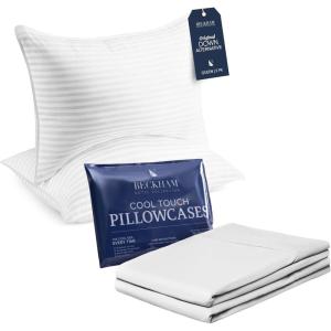 imageBeckham Hotel Collection Queen Bed Pillows ampamp Cooling Pillowcases  Sets of 2