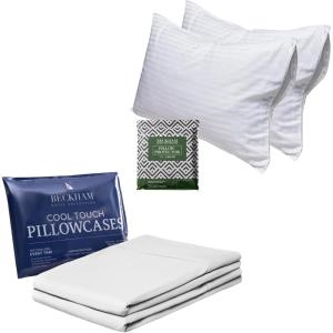 imageBeckham Hotel Collection Queen Size Pillow Protectors ampamp Cooling Pillowcases  Set of 2