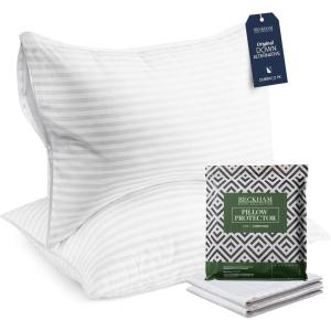 imageBeckham Hotel Collection Queen Size Pillows and Pillow Protectors  Sets of 2