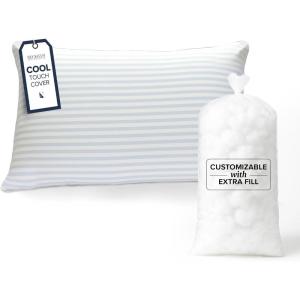 imageBeckham Hotel Collection Summer Sanctuary Queen Pillow  Cooling Qmax Adjustable Down Alternative Pillow wExtra Fill Ideal for Side Back Stomach SleepersQueenStandard Size