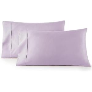 imageHC Collection Pillow Cases Standard SizeQueen Size Set of 2 Microfiber Extra Soft Pillowcases  Easy Care ampamp Machine Washable  WhiteLavender