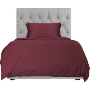 imageHotel Sheets Direct 3 Piece Queen Size Duvet Cover Set 100 Viscose Derived from Bamboo Comforter Cover with 2 Pillow Shams MoistureWicking Silky Soft Texture Cooling Breathable Easy Care GrayBurgundy