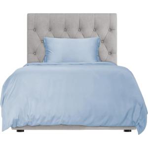 imageHotel Sheets Direct 3 Piece Queen Size Duvet Cover Set 100 Viscose Derived from Bamboo Comforter Cover with 2 Pillow Shams MoistureWicking Silky Soft Texture Cooling Breathable Easy Care GrayLight Blue