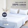 imageBeckham Hotel Collection Cal King Sheet Set 100 Cotton 500TC Luxury Sateen Bedding 16 Deep Pocket MoistureWicking 4Piece Sand01  White