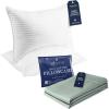 imageBeckham Hotel Collection Queen Bed Pillows ampamp Cotton Pillowcases  Sets of 2 Aqua Gray