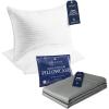 imageBeckham Hotel Collection Queen Bed Pillows ampamp Cotton Pillowcases  Sets of 2 Dark Gray
