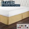 imageHC Collection Bed Skirt Soft Microfiber Box Spring Cover Bed Skirting Queen Size 14quot Inch Drop Wrinkle ampamp Fade Resistant  GrayBeige