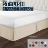 imageHC Collection Bed Skirt Soft Microfiber Box Spring Cover Bed Skirting Queen Size 14quot Inch Drop Wrinkle ampamp Fade Resistant  GrayCream