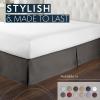 imageHC Collection Bed Skirt Soft Microfiber Box Spring Cover Bed Skirting Queen Size 14quot Inch Drop Wrinkle ampamp Fade Resistant  GrayGray